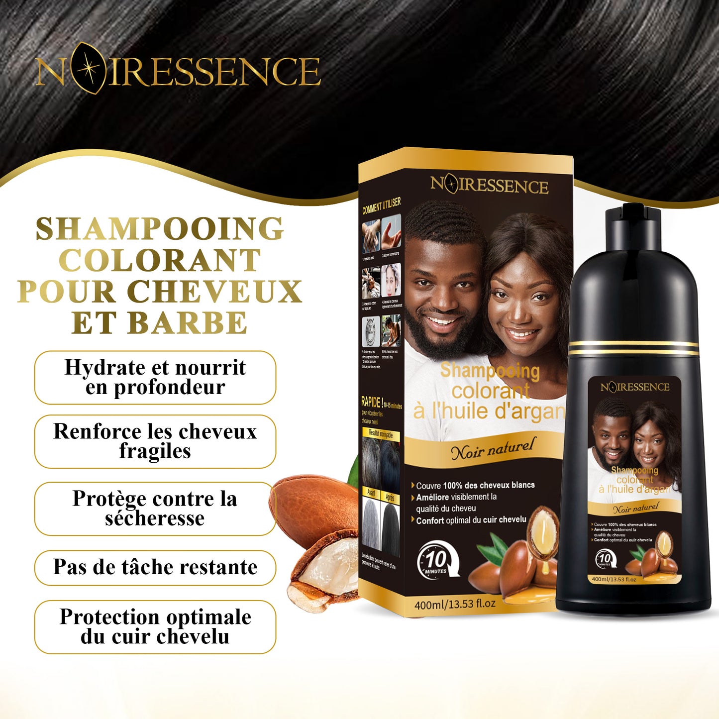 SHAMPOING NOIRCISSANT A L'HUILE D'ARGAN-400ml