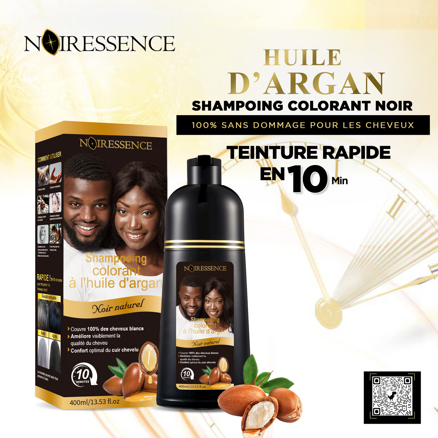 SHAMPOING NOIRCISSANT A L'HUILE D'ARGAN-400ml